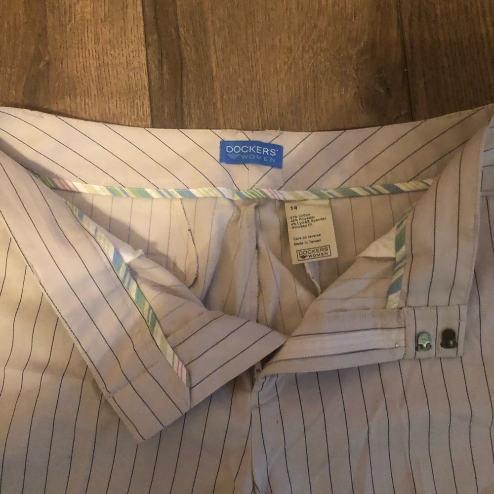 *vintage* midrise pinstripe wide leg pants - Picture 2 of 4